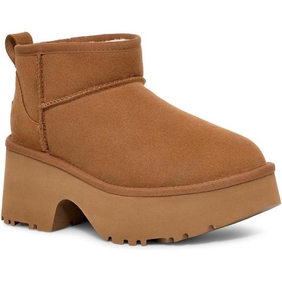 UGG Shoes - UGG Ultra Classic Mini Chestnut Brown Platform Ankle Boots, NWT